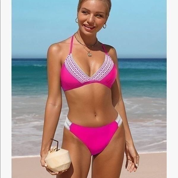 NEW Crochet Lace Two Piece Swimsuit