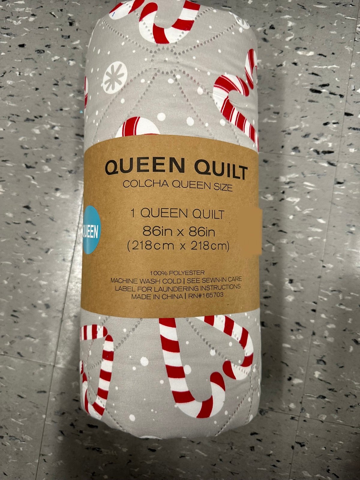 Christmas Candy Cane Quilt Queen
