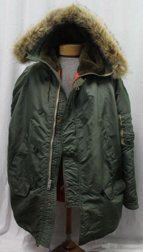 Vtg Flying Jacket Green Type 5600-M Series Arctic Parka By William Barry