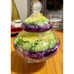 Vidi Style Multicolor Apothecary Jar Candy Dish w Lid Stemmed Unmarked
