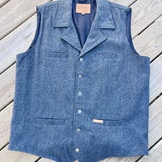 Powder River Outfitters Men's Chevron Nevada Wool Gray Vest Size XXL Mens