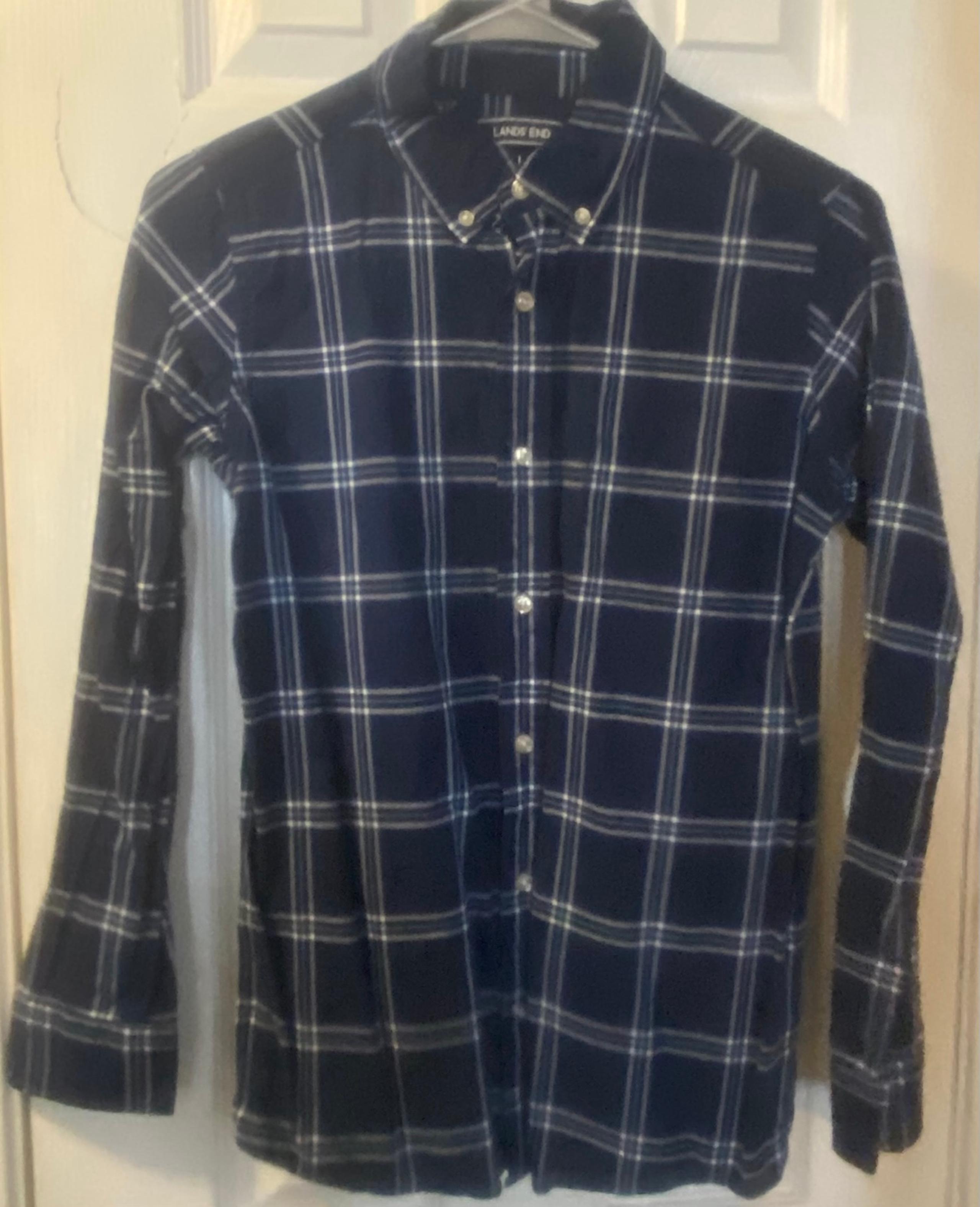 Lands’ End Button Down Shirt Sz YL