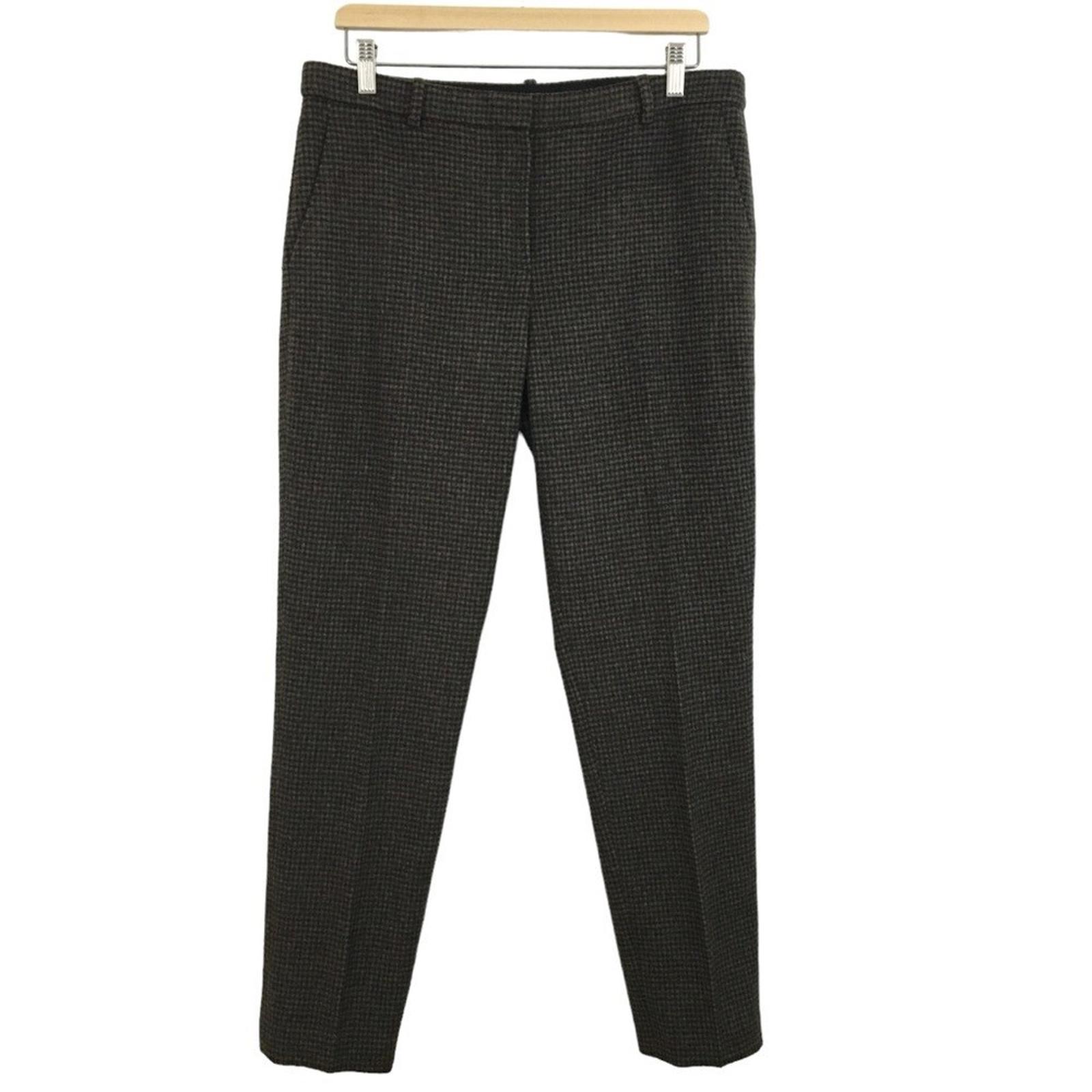 Theory Womens Wool Blend Plaid Pants Size 10
