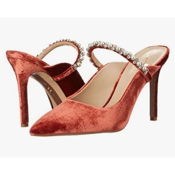 Sam Edelman Hyland Velvet Mule in Canyon Orange Size 10