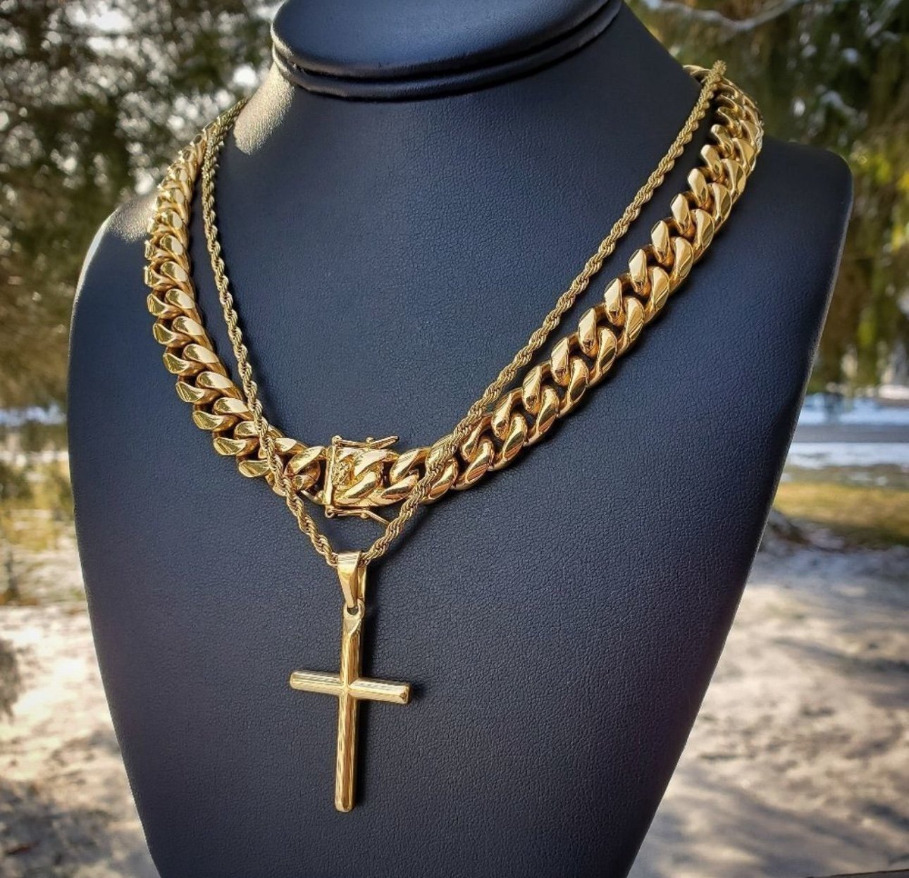 14K Gold Stainless Steel chains Combo