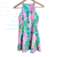 Lilly Pulitzer Girls Fernanda Dress 12 Blue Ibiza Pineapple Shake Sleeveless