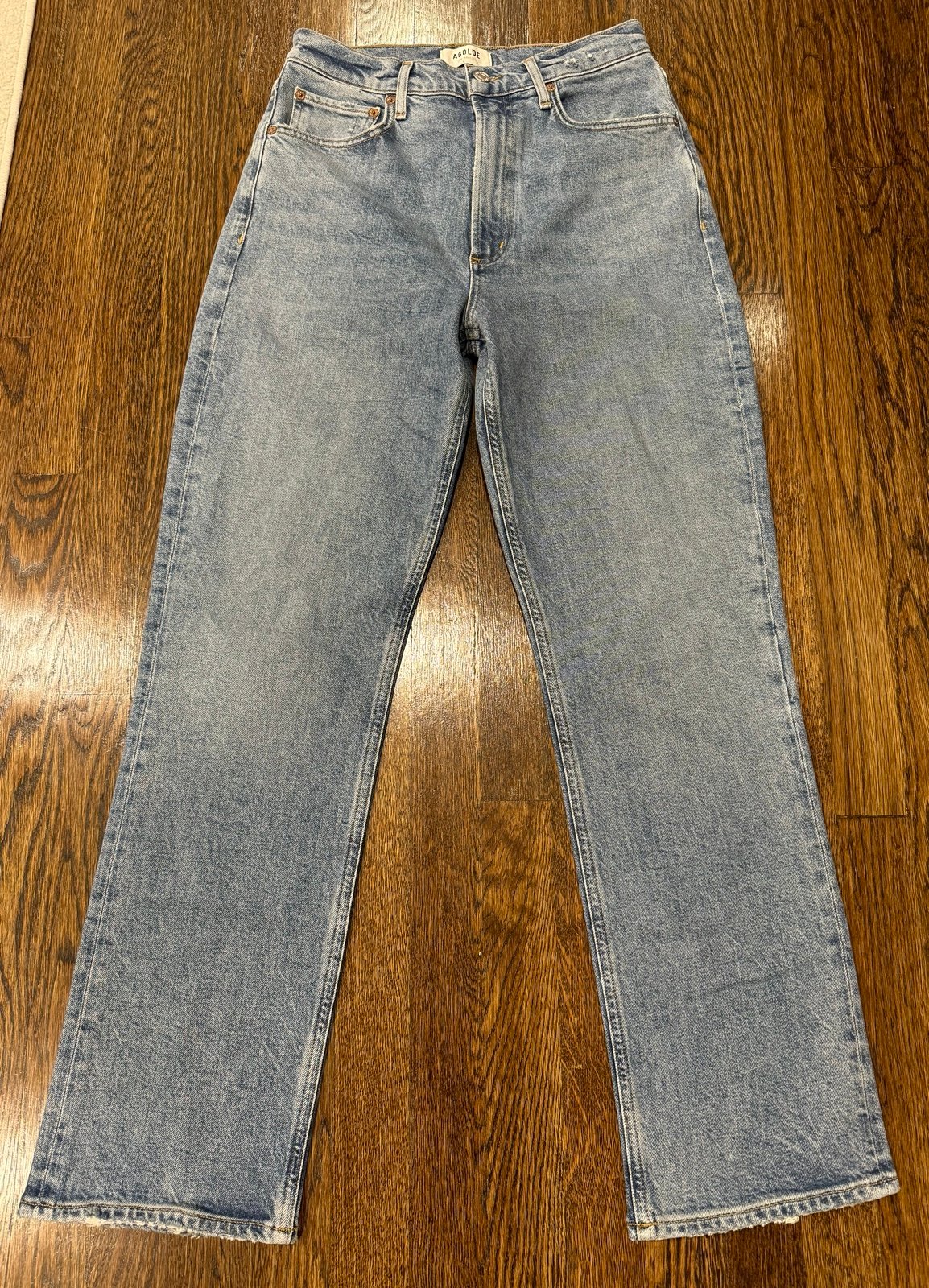 AGOLDE High Rise Stovepipe Denim Jeans Helm Low Stretch Size 27