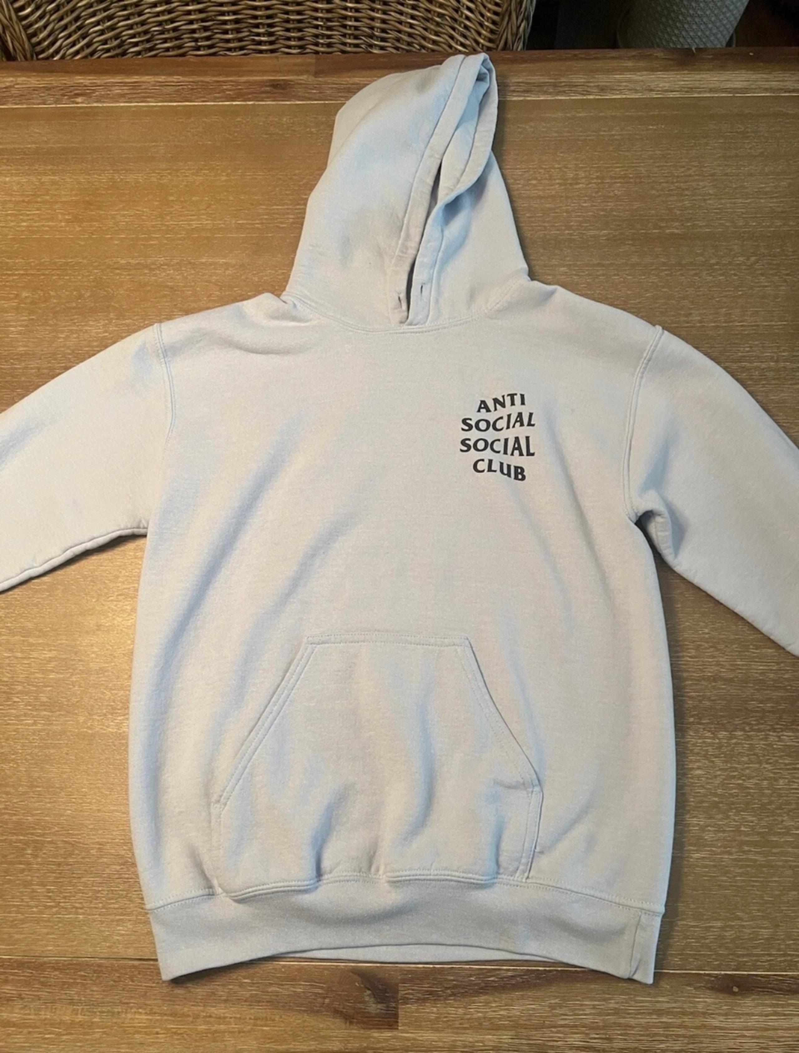 Anti Social Social Club Hoodie Light Blue Black Size Mens Small Excellent condi