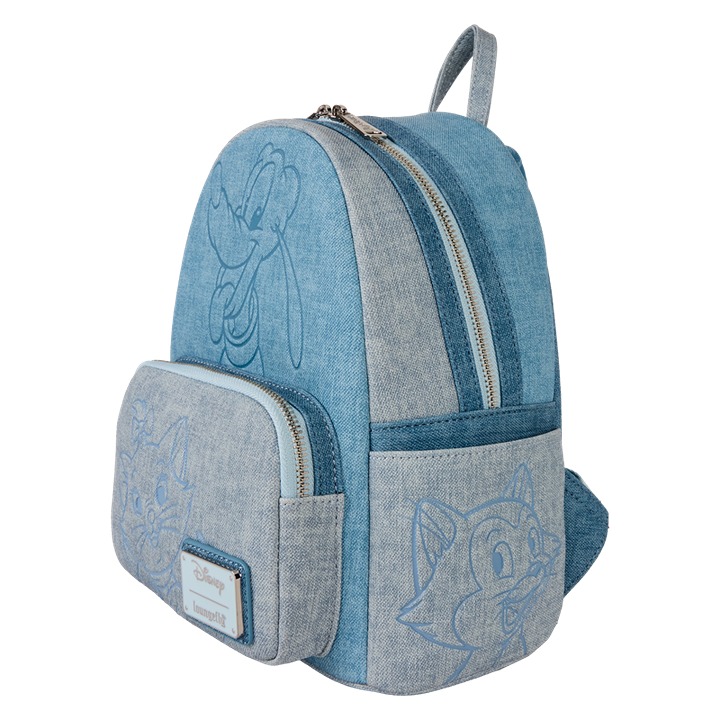 Loungefly✔️Disney Dogs & Cats Faux Denim Mini Backpack