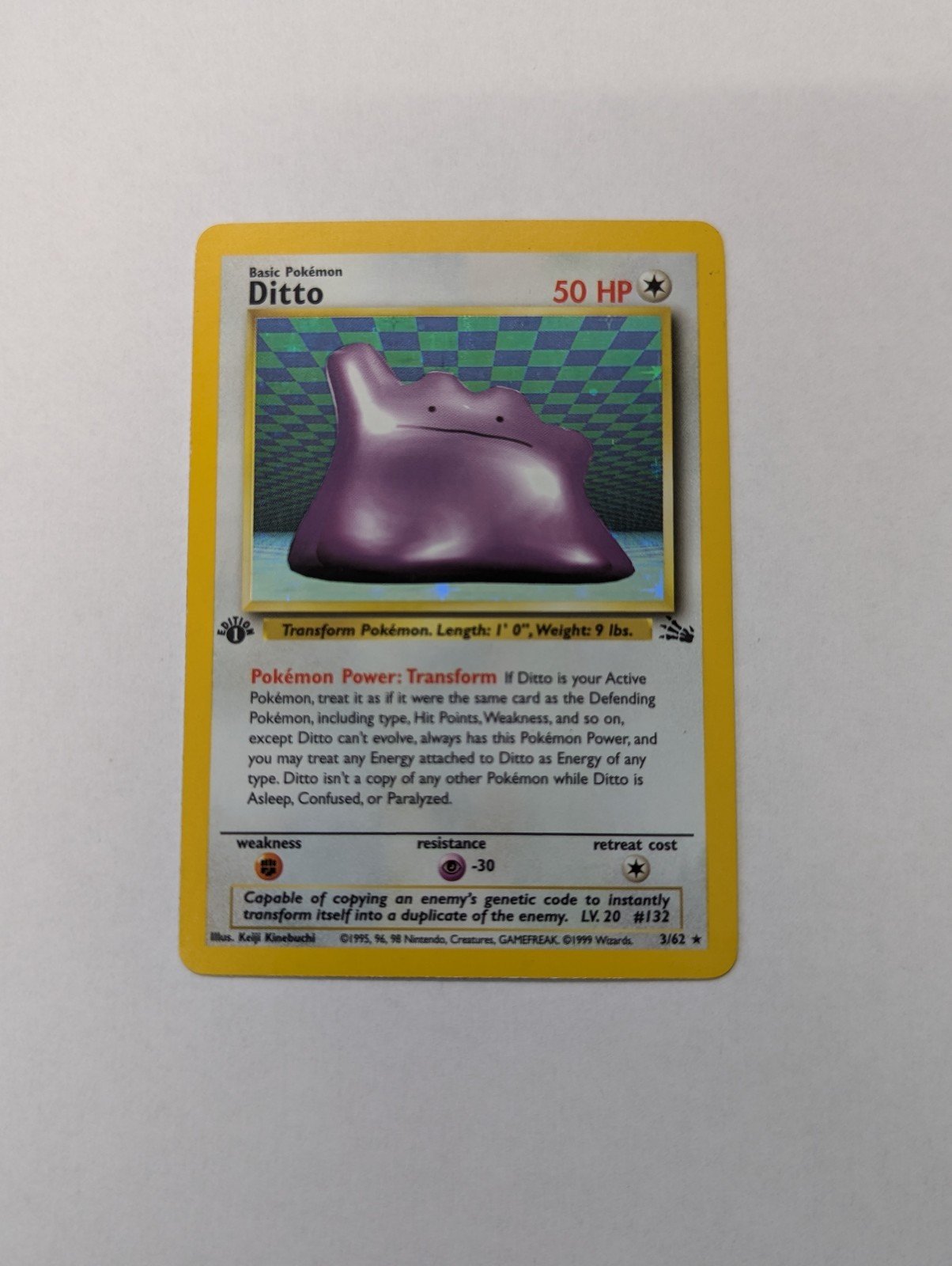 Pokemon Ditto Holo 1st Ed Fossil
