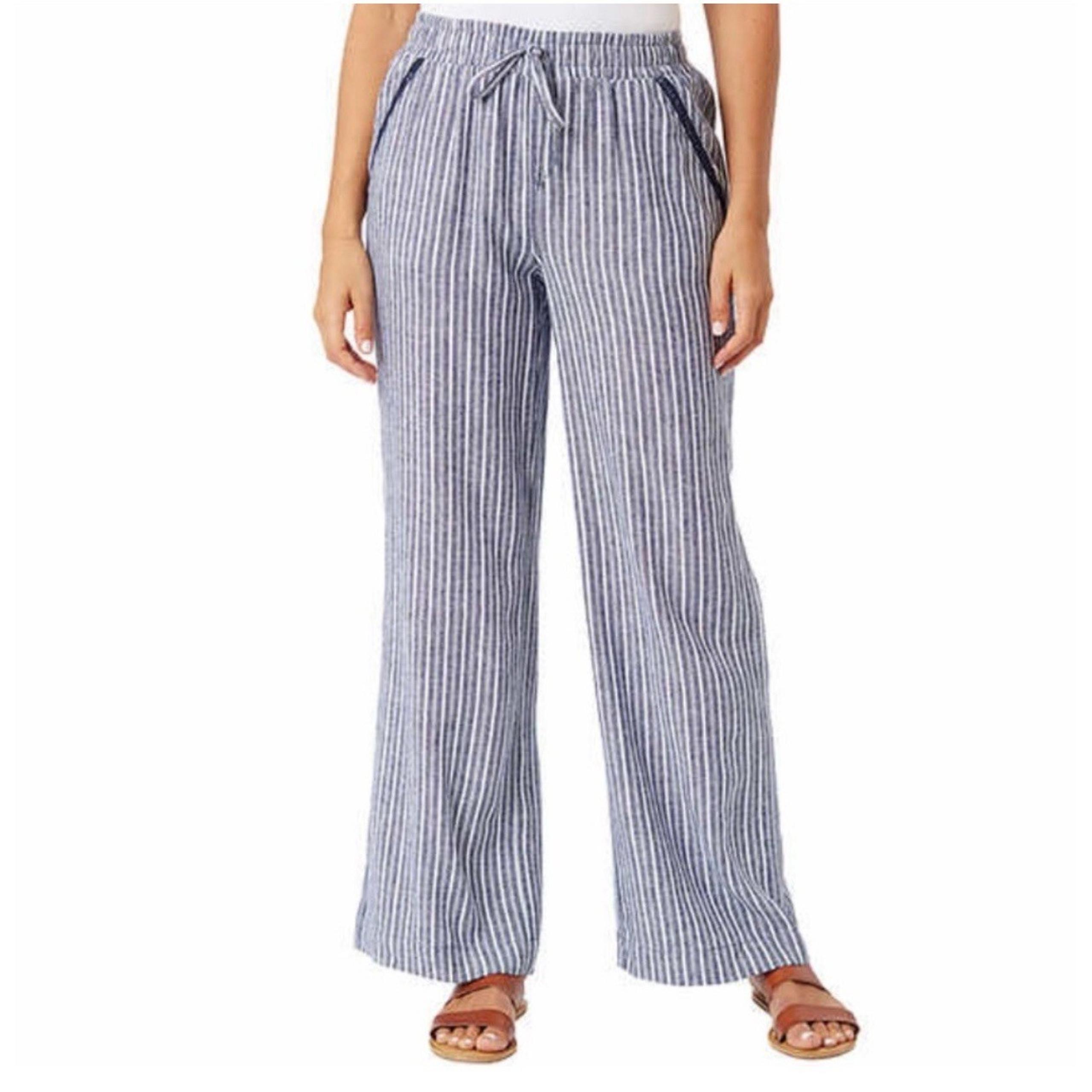 Briggs Ladies' Linen Blend Pull On Loose Fit Pant Sz S