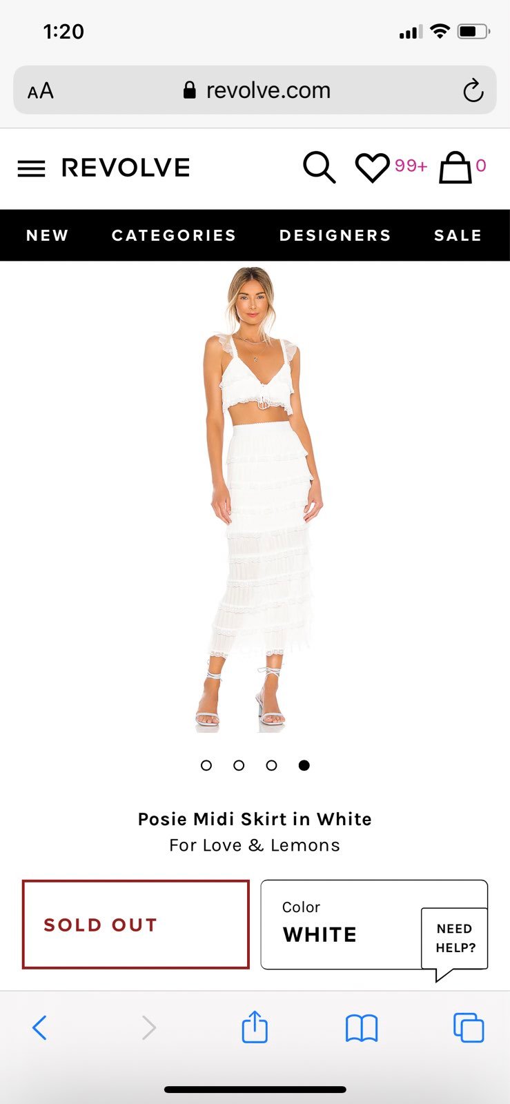 For love and lemons posie midi skirt