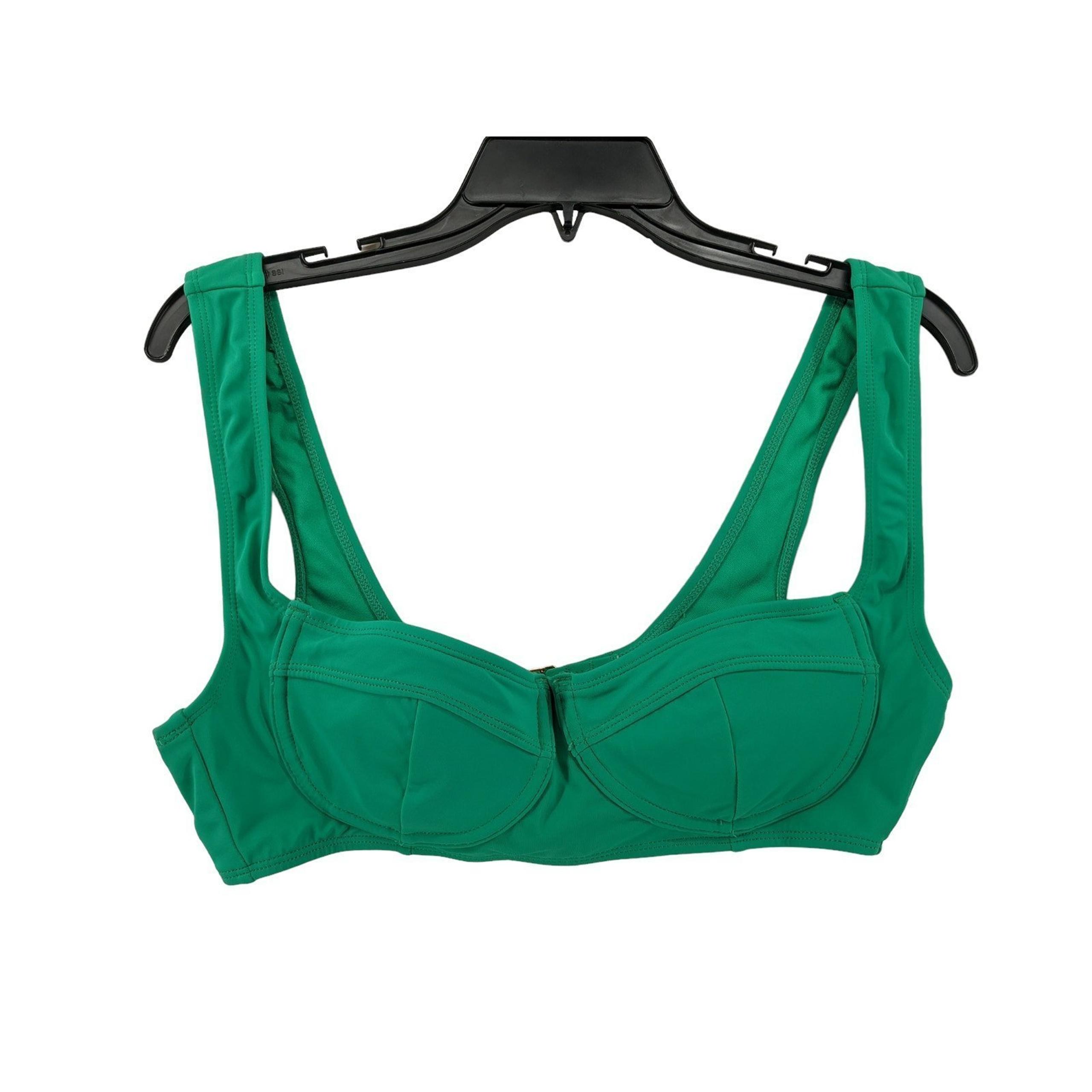 Xhilaration Bikini Top L Green Underwire Wide Strap Juniors Padded Swimwear Pool