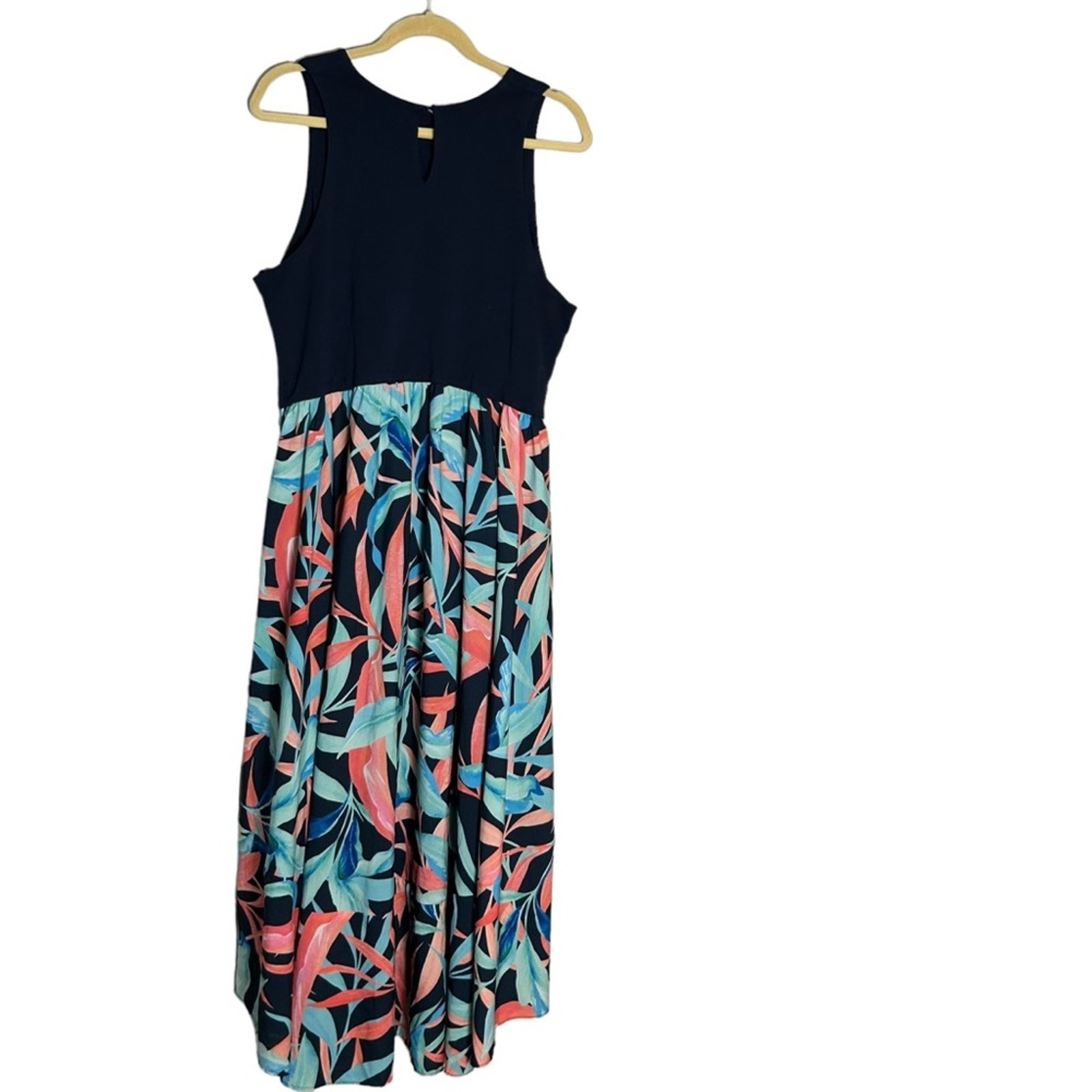 Hutch Navy High Low Abstract Print Sleeveless Dress Size 2X