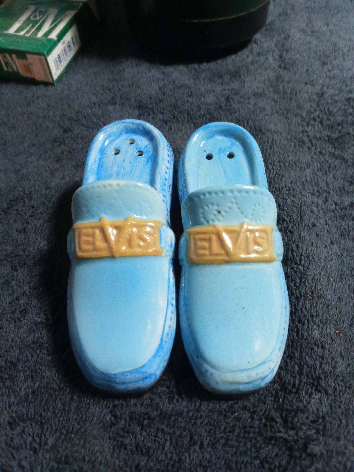 elvis presley blue suede shoe salt pepper shakers