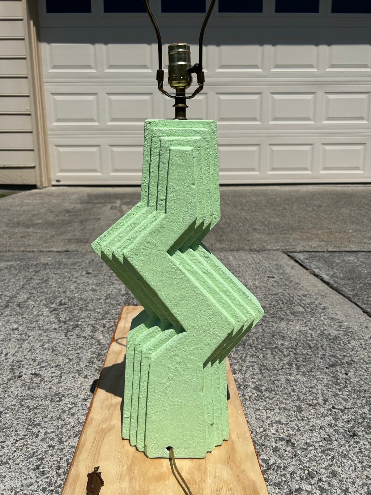 RARE Vintage 1980s Veras Art Studios Zig Zag Lamp