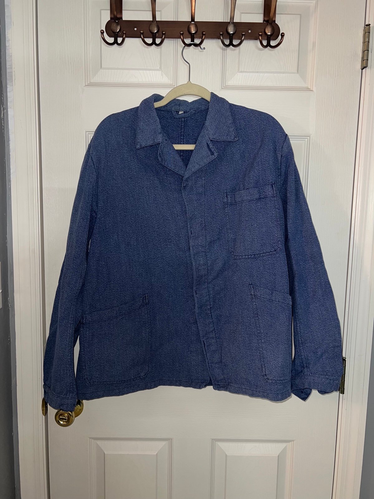 Vintage blue Swedish 70s chore jacket size medium