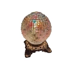 1950s Holophane glass globe on a ornate brass base. Table top lamp ,,,,8x6