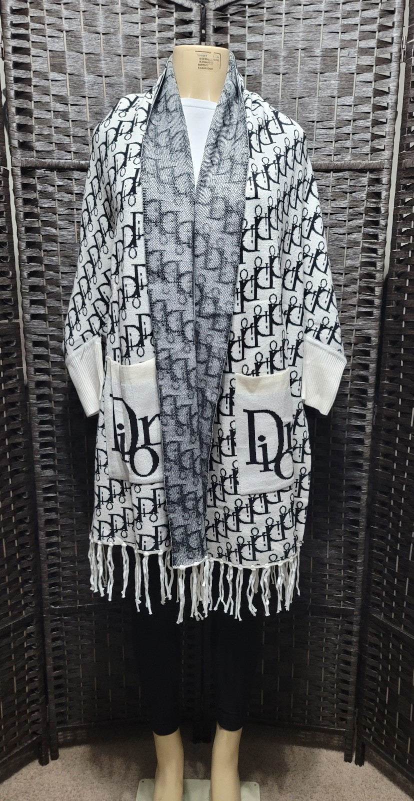 White & Black Shawl