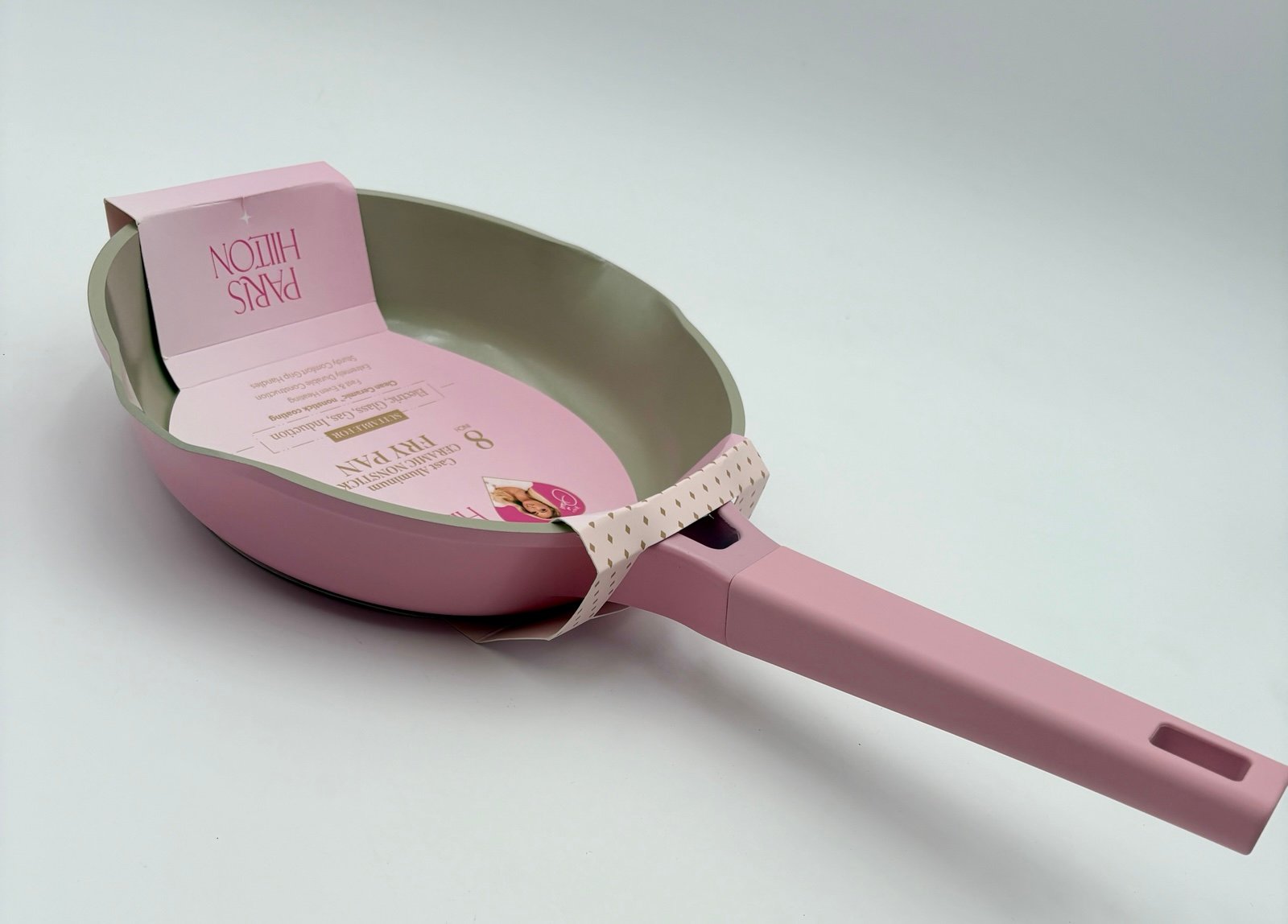 ❤️ PARIS HILTON 8 Inch Cast Ceramic Nonstick Aluminum Pink Fry Pan NWT