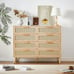 Rattan Dresser, 8 Drawers, Wood Chest, Natural - 47