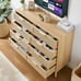 Rattan Dresser, 8 Drawers, Wood Chest, Natural - 47