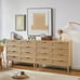 Rattan Dresser, 8 Drawers, Wood Chest, Natural - 47
