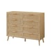 Rattan Dresser, 8 Drawers, Wood Chest, Natural - 47