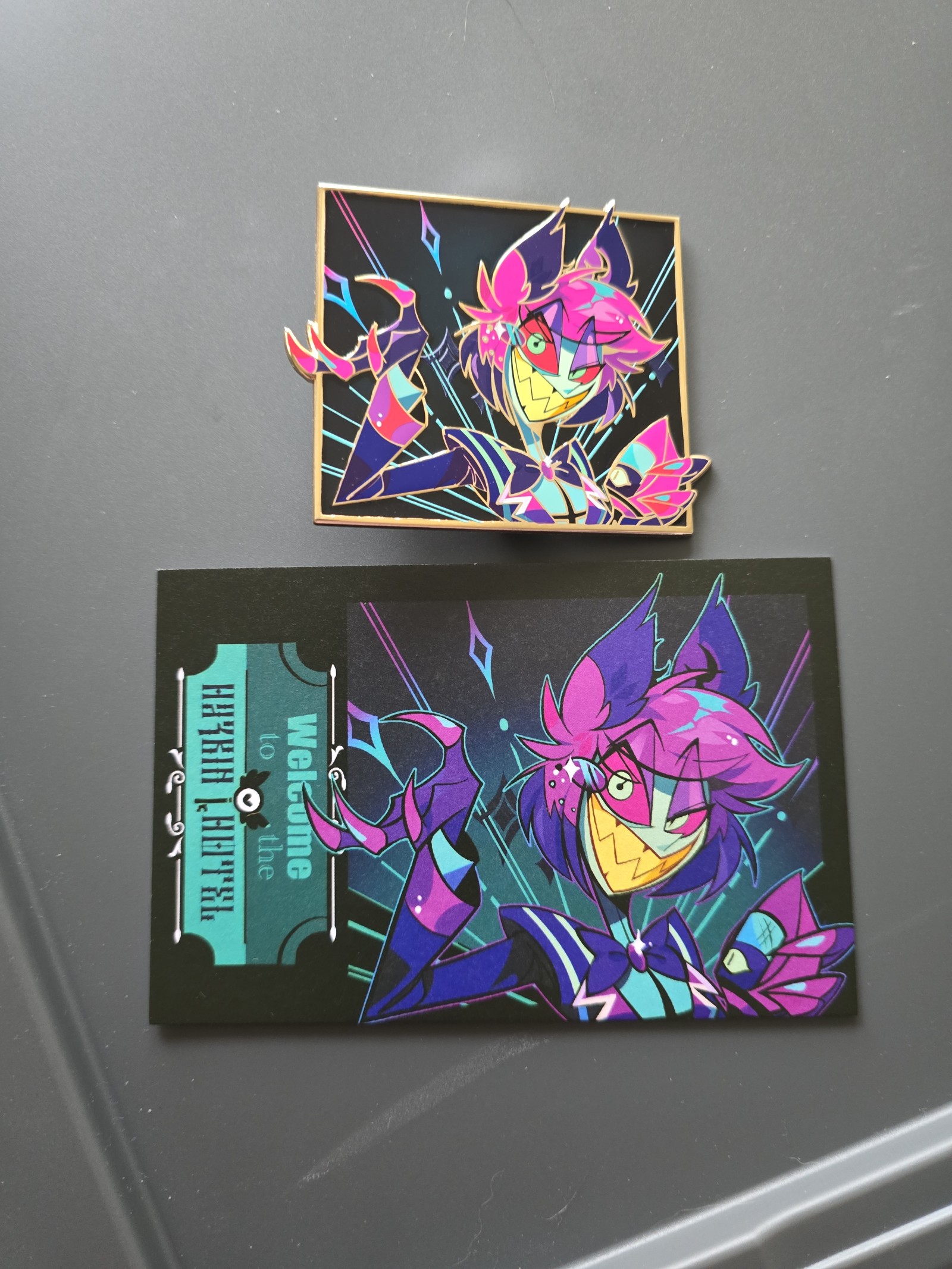Hazbin Hotel Purple Alastor Enamel Pin Gold - Made by Hunterflowerpin