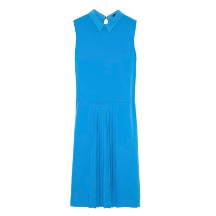 Joseph | Casey Blue Pleated Stretch-Crepe Silk Dress