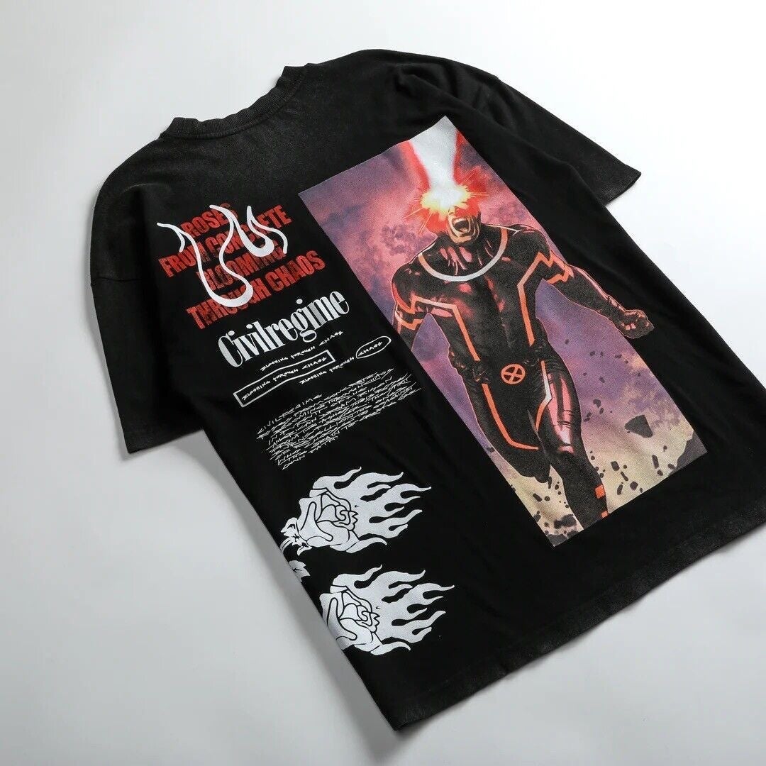 CYCLOP’S ROSE AMERICAN CLASSIC OVERSIZED LARGE TEE VINTAGE BLACK Civil Regime