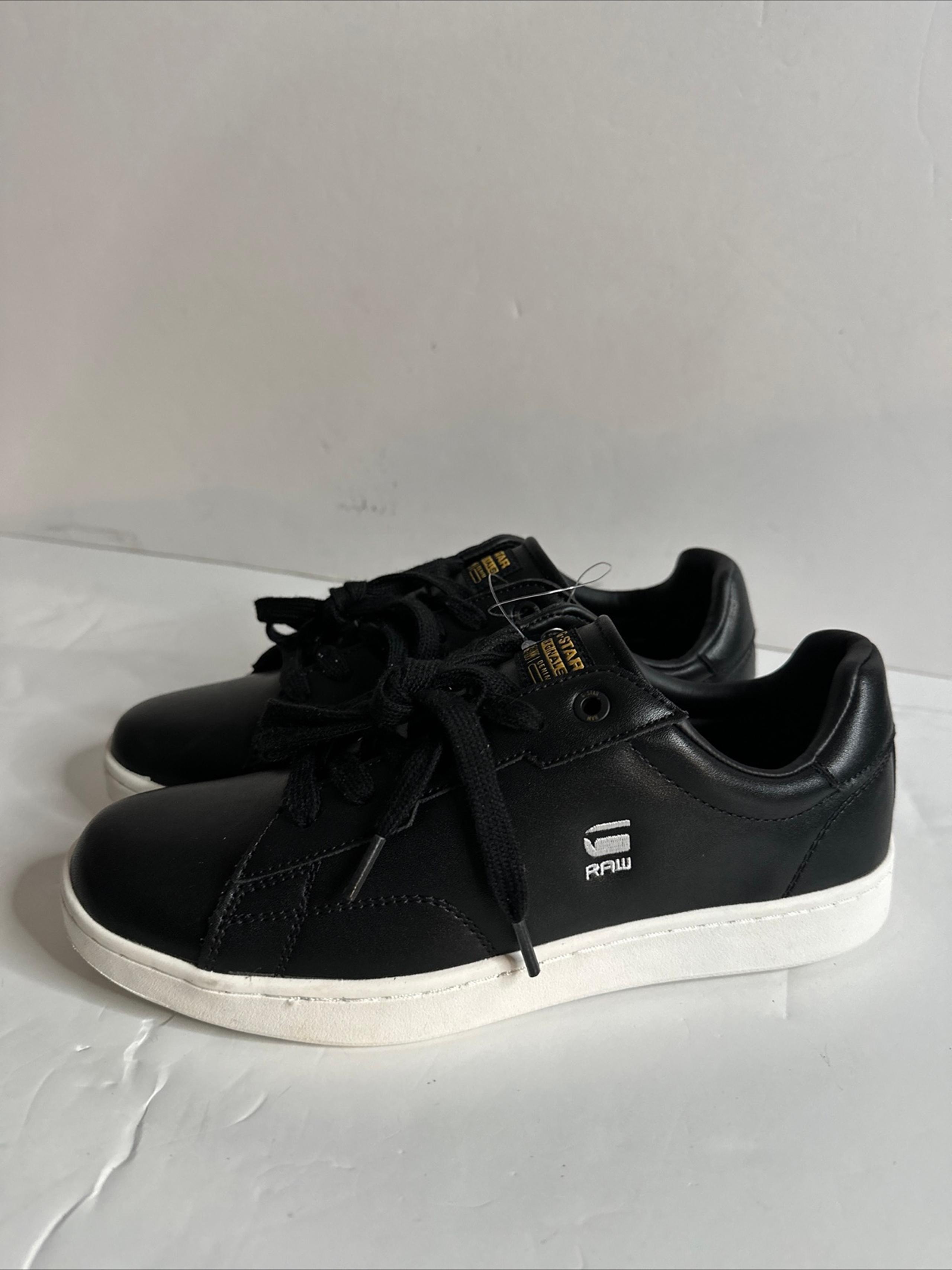 G-Star Raw Men's Cadet-Lea Sneakers Low Top Leather Black Size 7