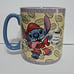 Rare Disney Stitch XL Mug Cup Mornings Aren't Pretty Coffee Yellow Blue Red