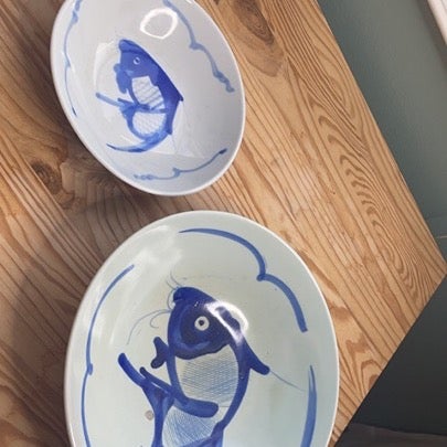 Rare Antique Chinese Koi Bowl Set of 2