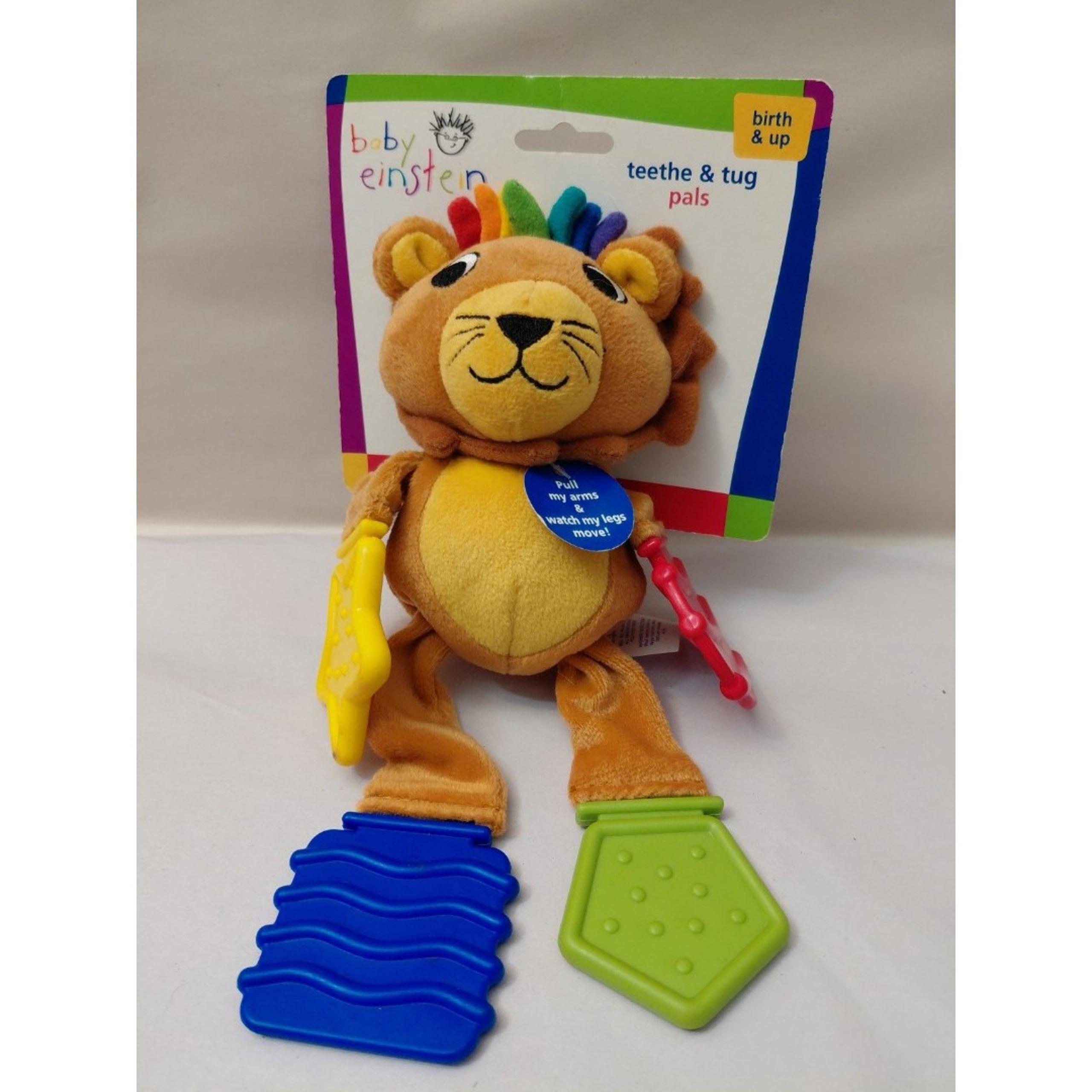 NOS Baby Einstein 2004 Teethe & Tug Plush Lion Rainbow Toy