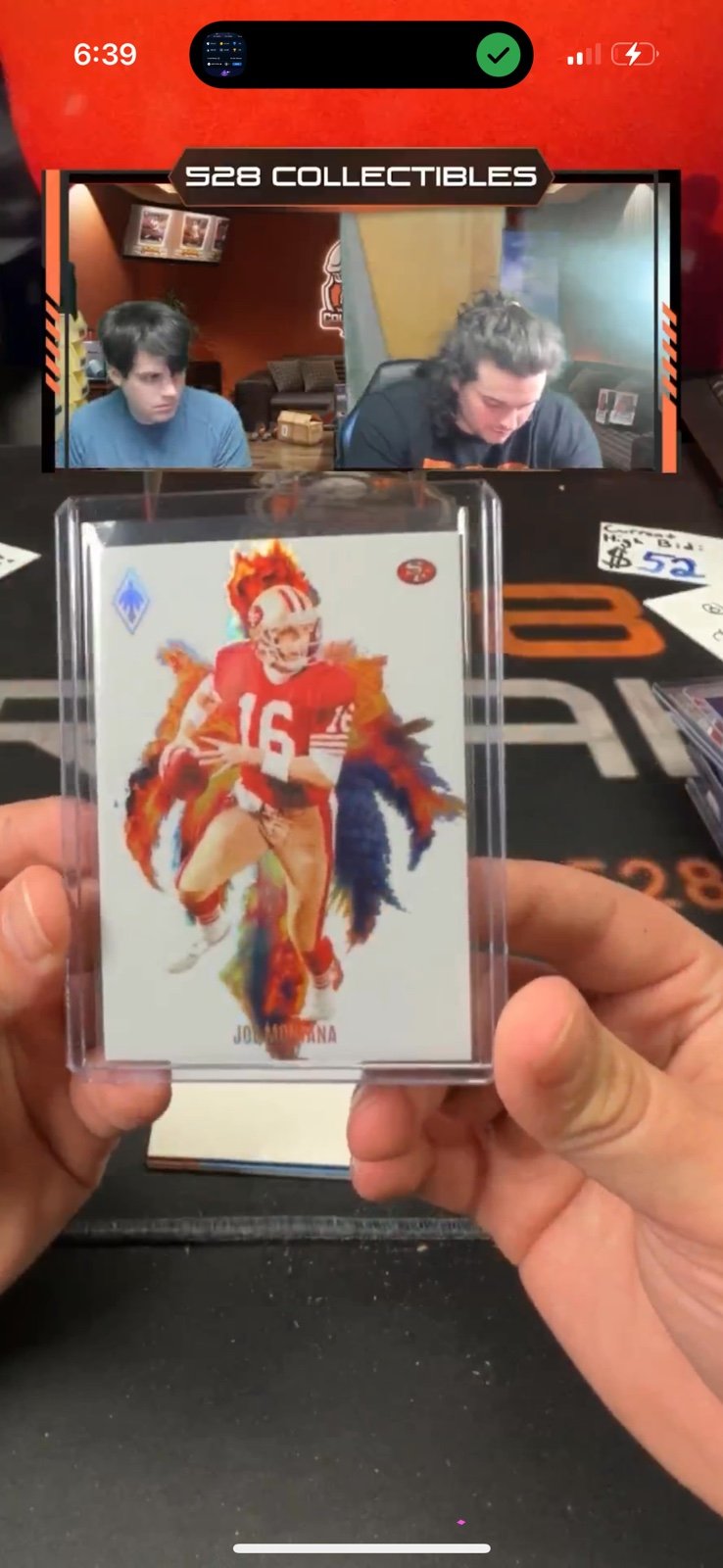 2024 Panini Phoenix Football Joe Montana Color Blast Case Hit SSP Brand New !
