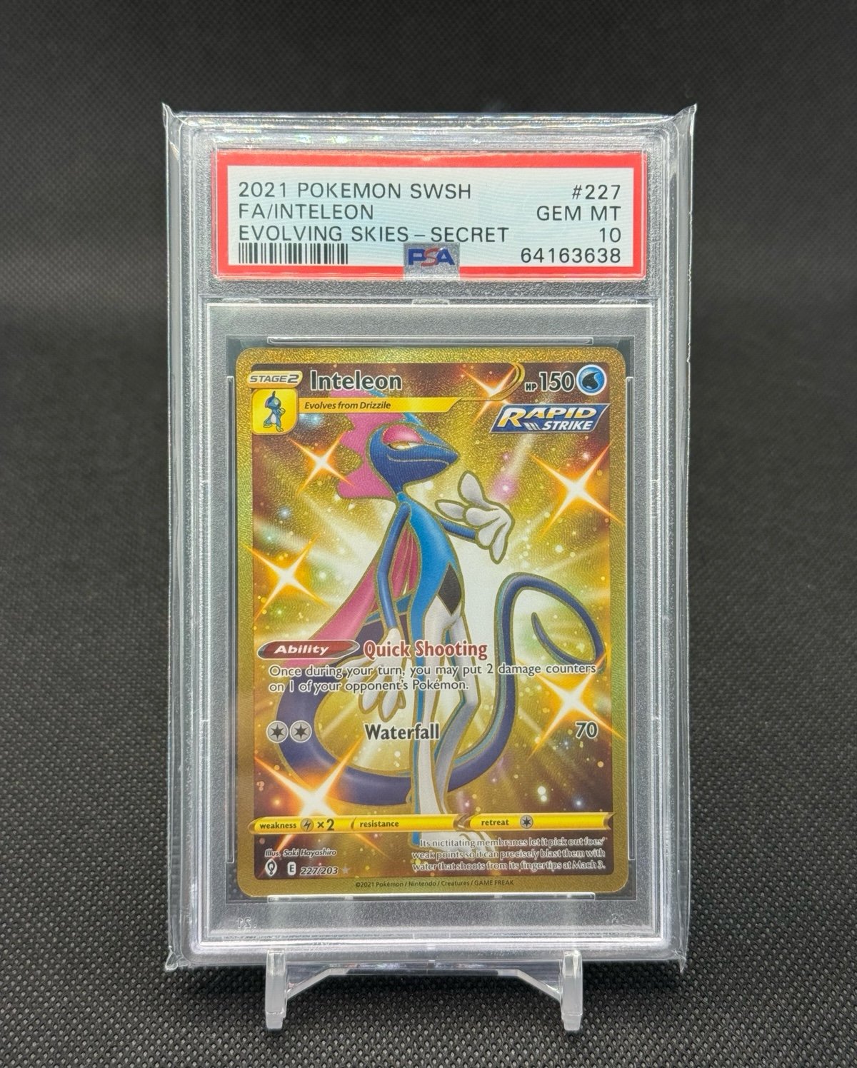 PSA 10 Pokémon 2021 Evolving Skies Secret Full Art Inteleon #227