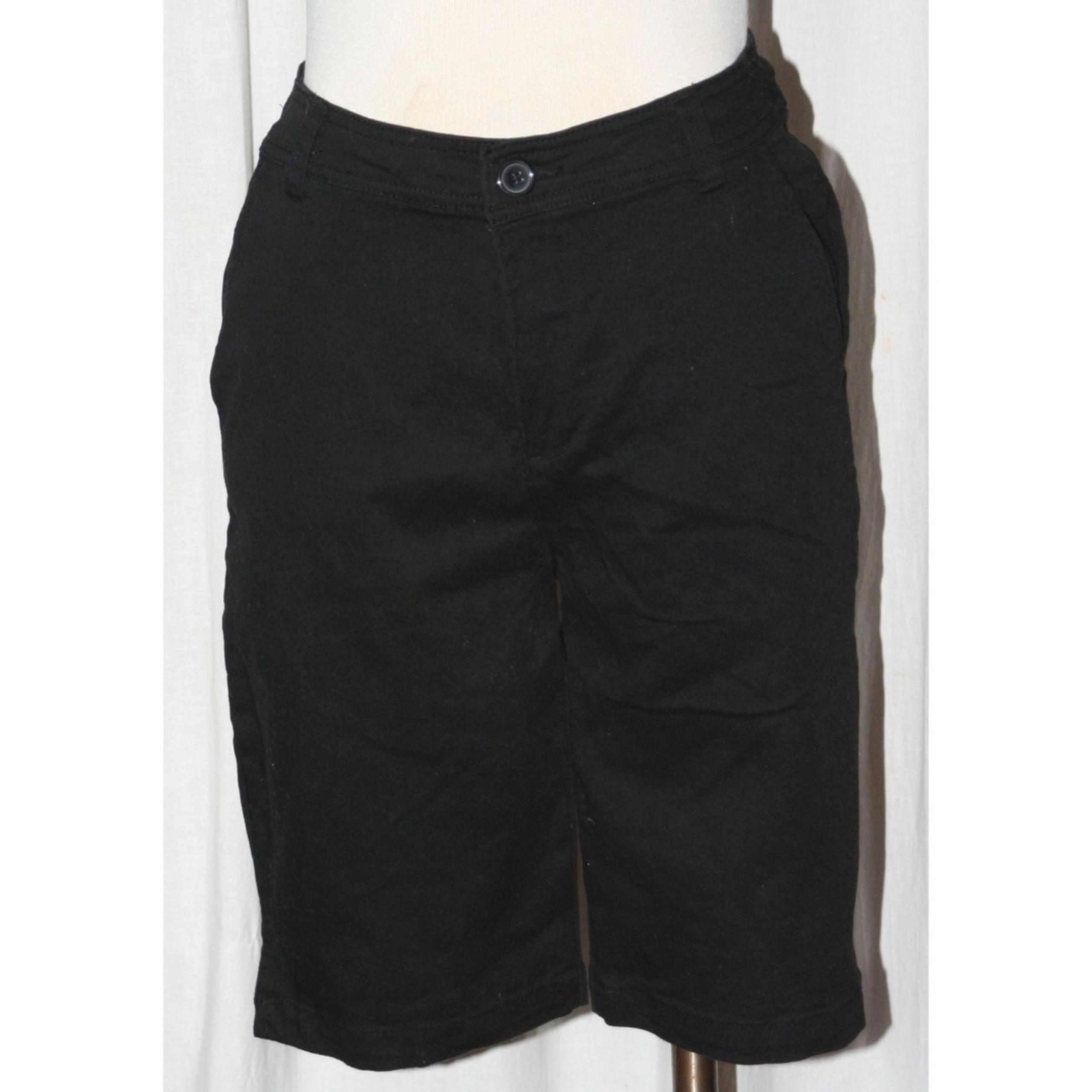 Women's White Stag Stretch Black Mid-Rise Chino Shorts Size 8