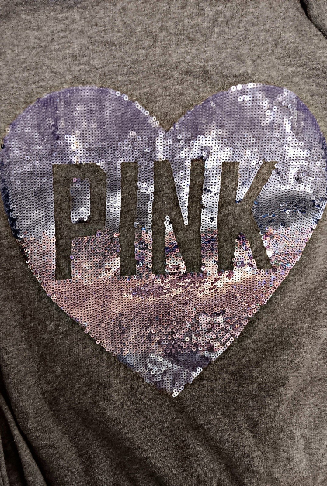 Victoria's Secret PINK Sherpa Zip Up Sweatshirt Bling Heart RARE HTF Sz SM