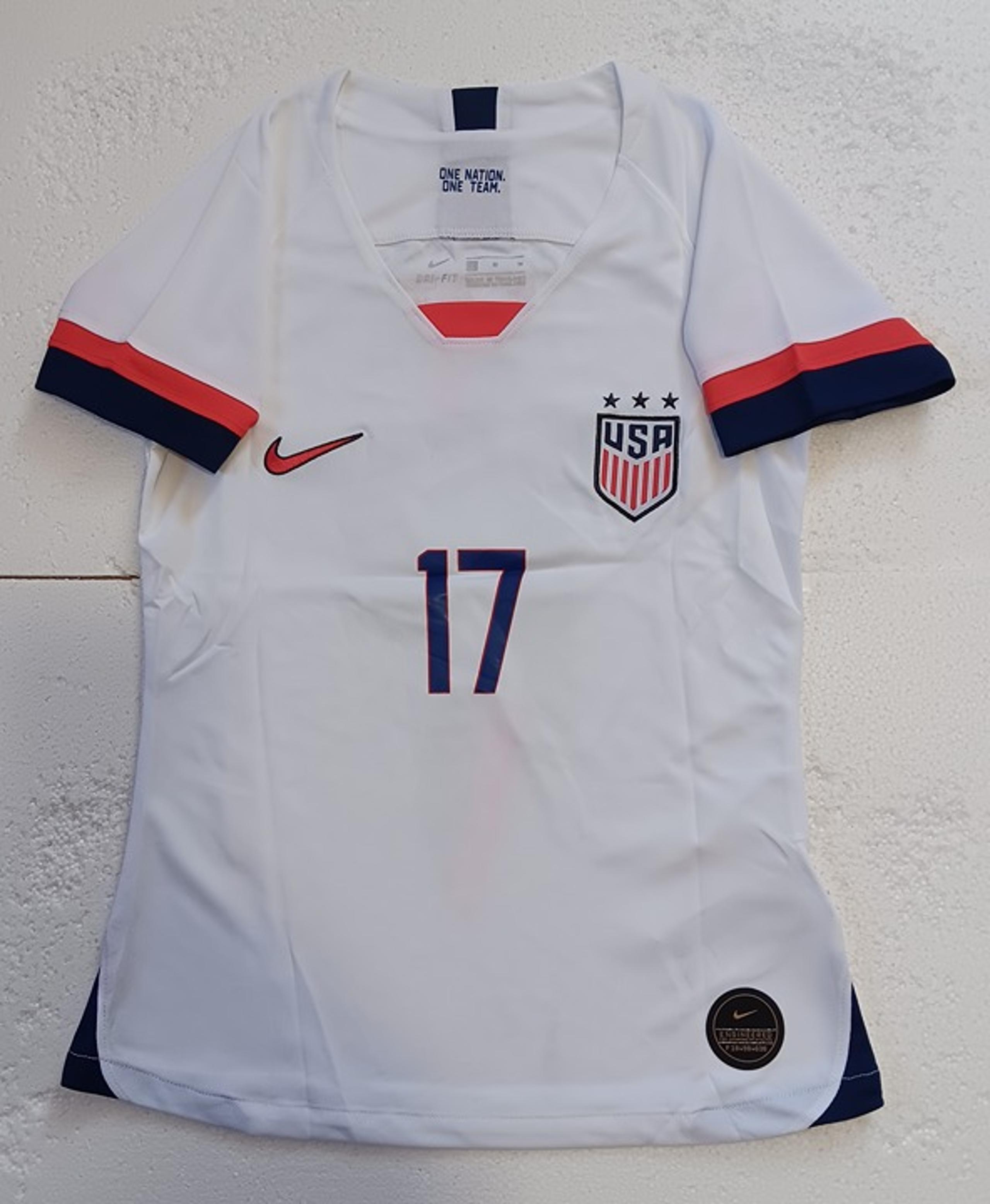Tobin Heath USA USWNT 2019 World Cup 3 Star Home Womens Soccer Jersey 2018-2019
