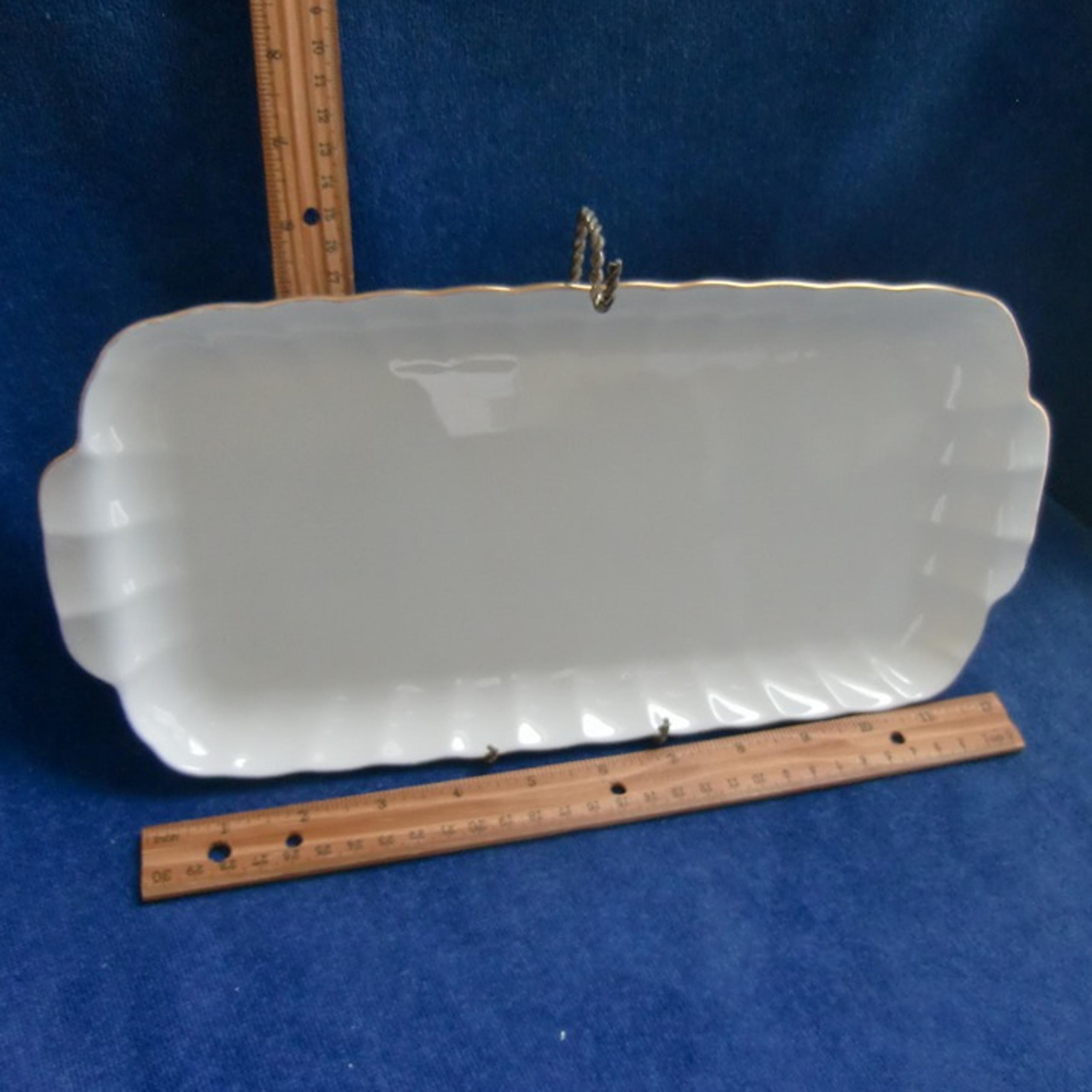 Mikasa FX037 Golden Halo Bone China Tray VGUC Gold Trim Rectangle Serving Plate
