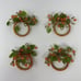 Bundle of 4: Vintage Italian Style Glass Beaded Floral Napkin Rings