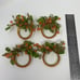 Bundle of 4: Vintage Italian Style Glass Beaded Floral Napkin Rings
