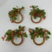 Bundle of 4: Vintage Italian Style Glass Beaded Floral Napkin Rings