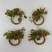 Bundle of 4: Vintage Italian Style Glass Beaded Floral Napkin Rings