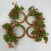 Bundle of 4: Vintage Italian Style Glass Beaded Floral Napkin Rings
