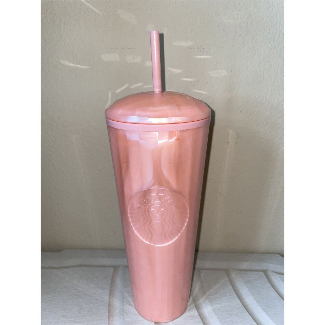 Starbucks Summer 2021 Pink Kaleidoscope Dimond Dome Blush Pink Cold Tumbler