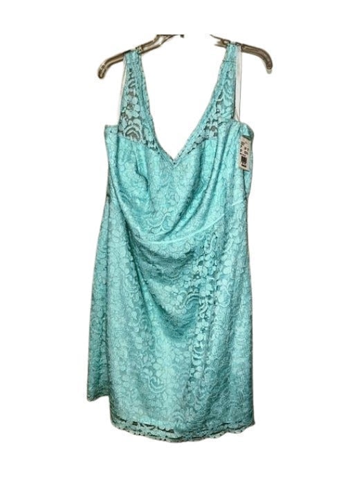 David's Bridal Short Tank Lace Dress With V Neckline - Mint Green NWT Size 20
