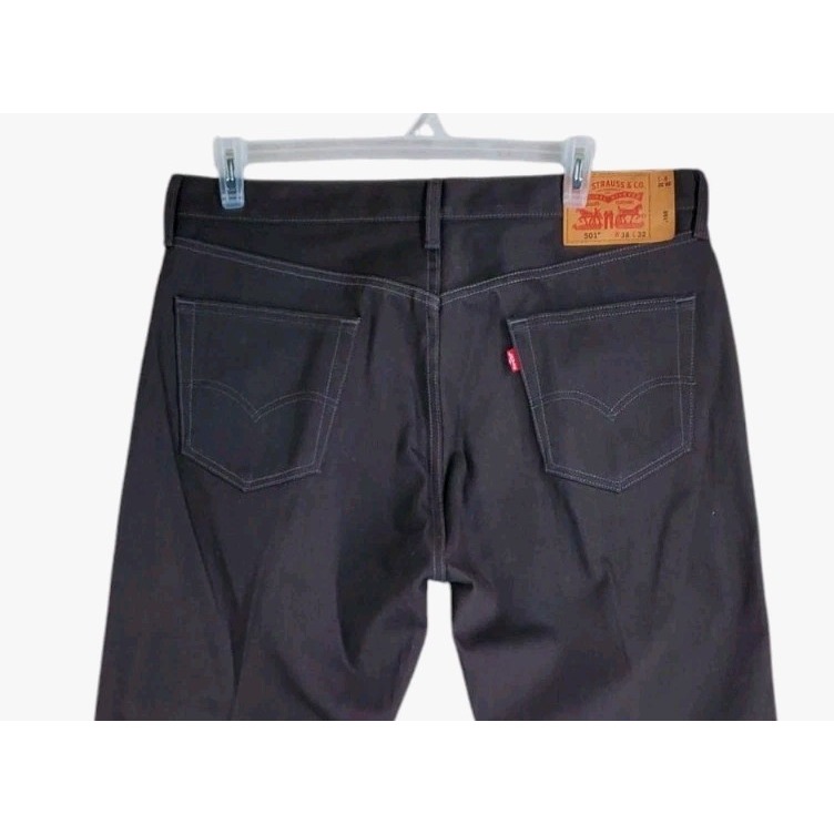 Levis 501 Jeans Mens 38x32 Dark Brown Buttonfly Wide Leg 08/12 (39x29) NWOT