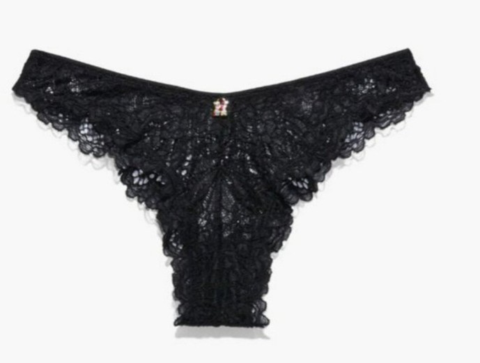 Savage x fenty- Lace Brazilian panty (Black caviar)-S